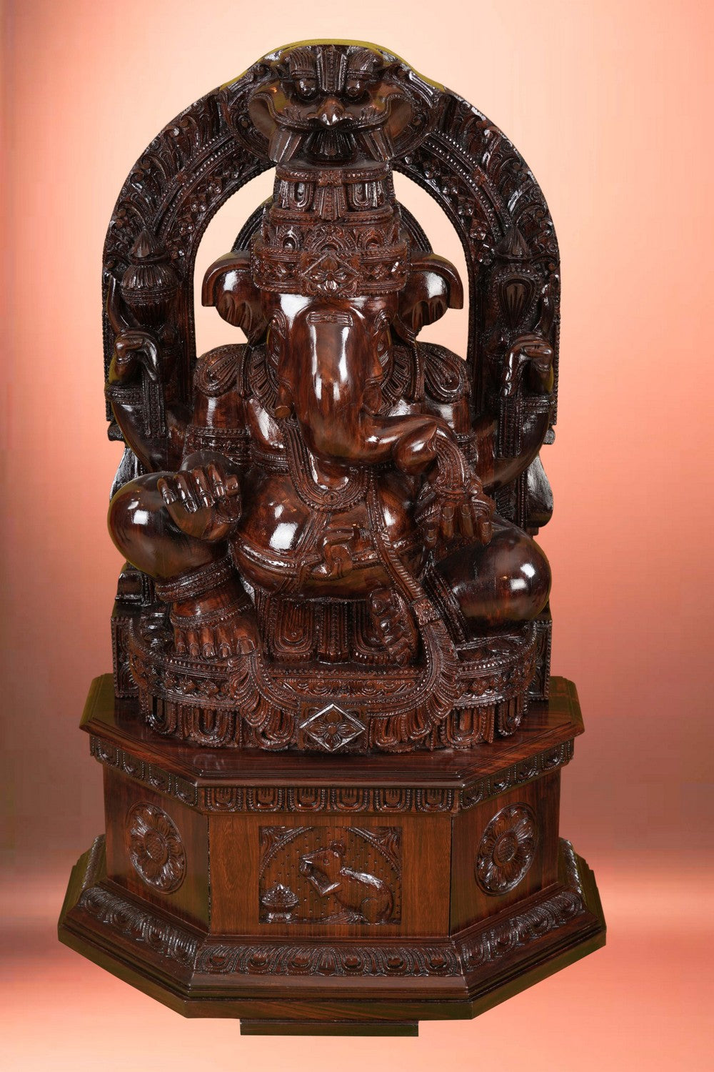Image of Lord Ganesh Statue in Rose Wood